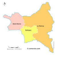 Fond de carte arrondissements 2018 de la Seine-Saint-Denis