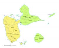 Communes et arrondissements 2018 de la Guadeloupe