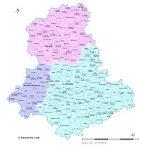 Communes et arrondissements 2018 de la Haute-Vienne
