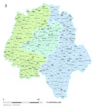 Communes et arrondissements 2018 d'Indre-et-Loire