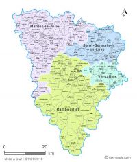 Communes et arrondissements 2018 des Yvelines