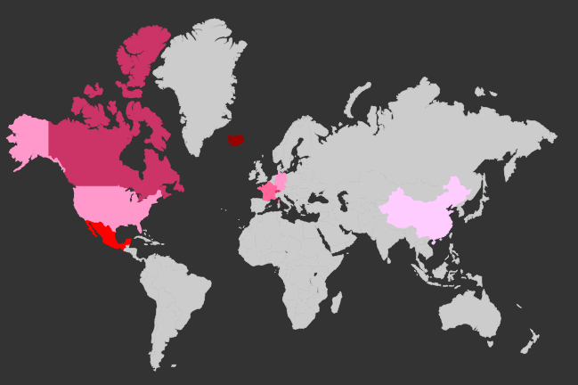 World interactive country map example